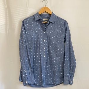 J. Crew Chambray style Polkadot shirt